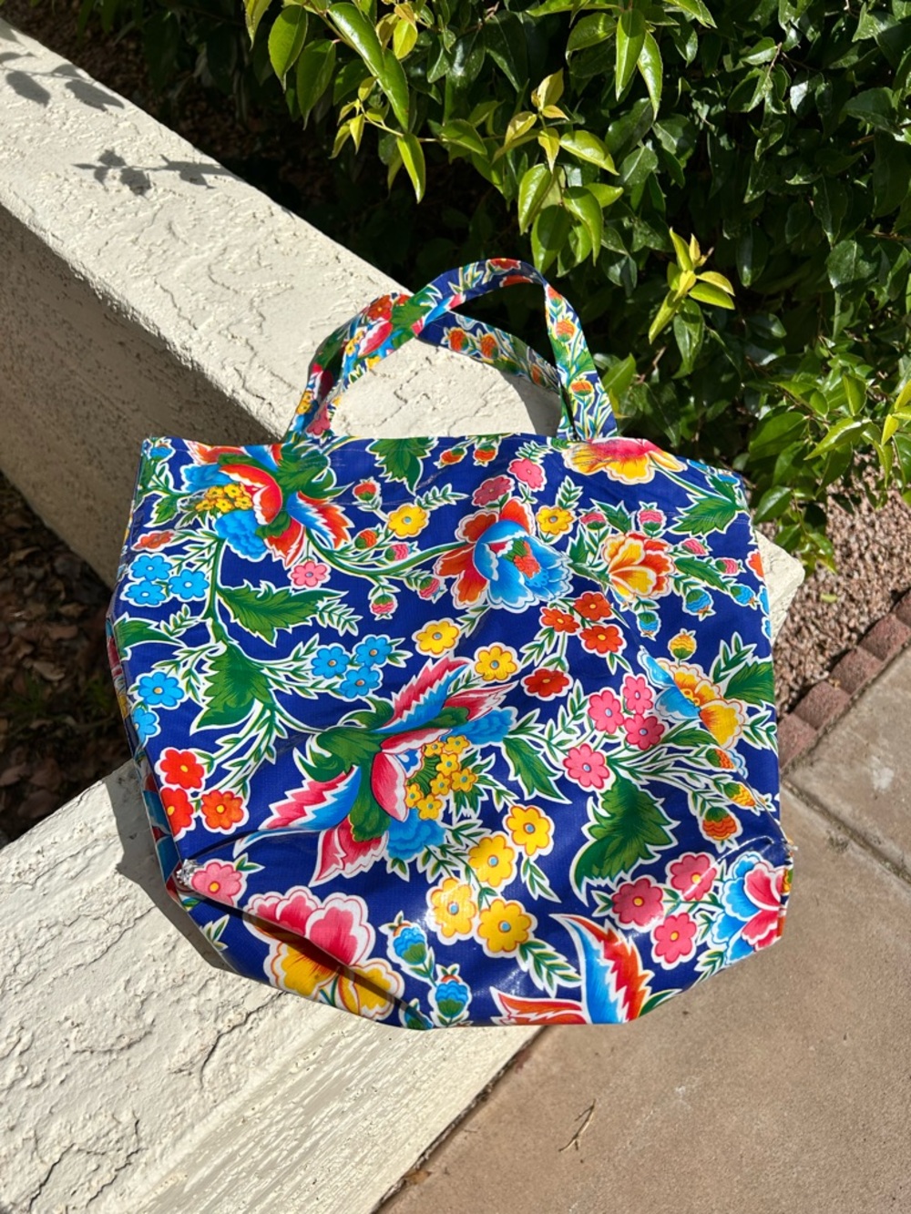 Vibrant Floral oil cloth Tote Bag